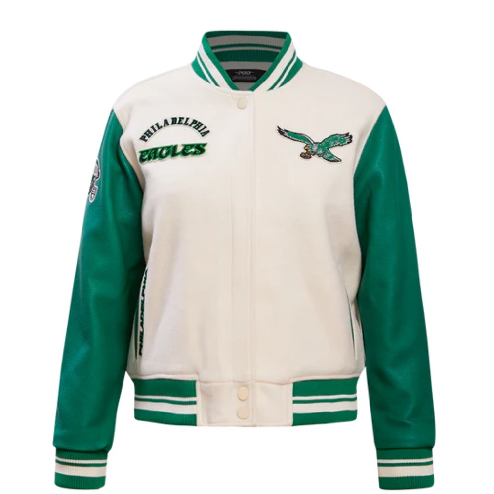 NFL Philadelphia Eagles Retro Classic Women’s Rib Wool Varsity Jacket